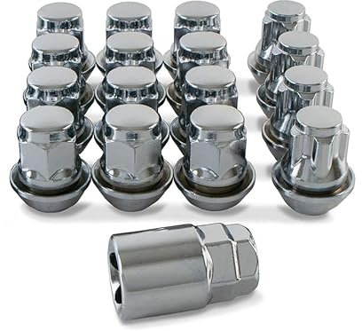 12 x Chrome Wheel Nuts and 4 x Locking Nuts for Genuine Ford Fiesta Alloy Wheels Part No. 12FOENM10+LNS103121