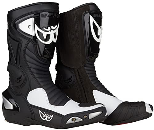 Berik Race-X Racing Stivali da moto, nero/bianco, 47