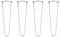 4 x Hairpin Legs from DT IRONCRAFT - 40cm 2 Rod / 10mm, Ivory White Colour - Bench, Stool & Bedside Table Legs with Floor Protector Feet & Screws