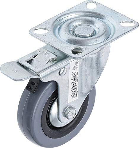 BGS Diy 81957 | Lenkrolle mit Bremse | mit Anschraubsockel | Ø 75 mm