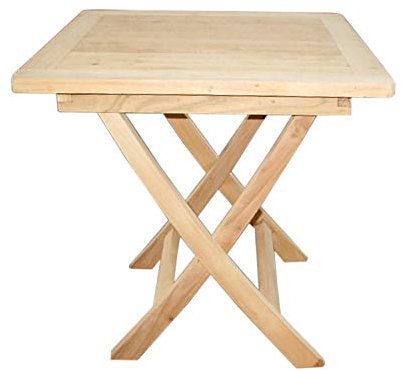 Mojawo Luxus Massivholz Teak Beistelltisch Gartentisch Kaffeetisch Teaktisch Klapptisch rechteckig klappbar 53 x 51 cm aus nachhaltigen Plantageanbau