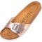 Palado Pantoletten Damen Malta Metallic – gefertigt in Spanien – weiche Veloursleder-Decksohle – robuste EVA-Sohle – edles Metallic-Design Rose/Silber UK5,5 - EU38