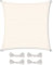 CelinaSun Toldo de Sol para jardín y balcón Incl. Cuerdas de sujeción Basic HDPE Polietileno Transpirable Cuadrado 2 x 2 m Blanco Crema