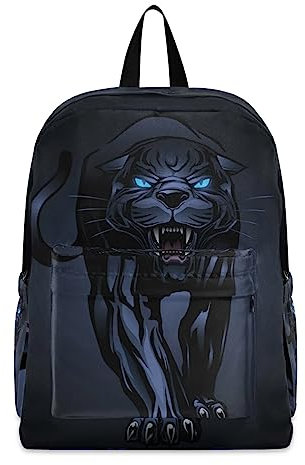 Backpack Travel Rucksack, Roaring Black Panther Lightweight School Bag for Students Teens Girls Boys
