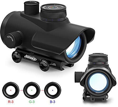 AOMEKIE Viseur Point Rouge Vert Bleu 3 Niveaux de luminosité Lunettes de Visée Airsoft pour Rail de Weaver/Picatinny 11mm / 22mm