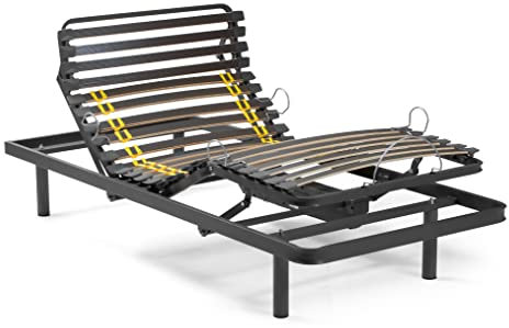 Ferlex - Letto articolato elettrico | Robusta struttura in metallo | Ergonomico | 12 doppie doghe con regolazione (90 x 190)