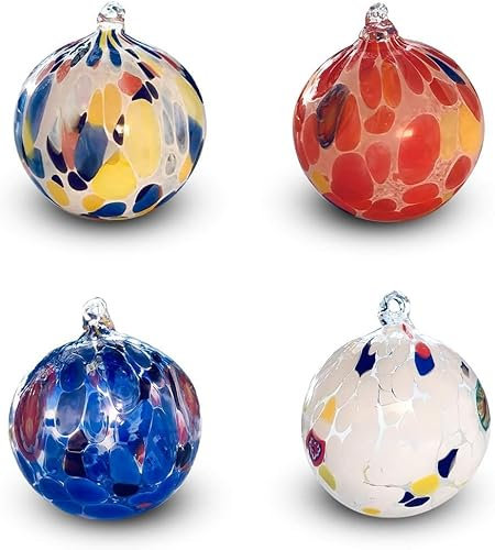 Gocce di Murano Palle di Natale in Vetro di Murano Confezione 6 Palline Grandi in Vetro soffiato Colorate Lavorazione Artigianale Eleganti Decorazioni Natalizie Albero di Natale (Personalizzato, 6)