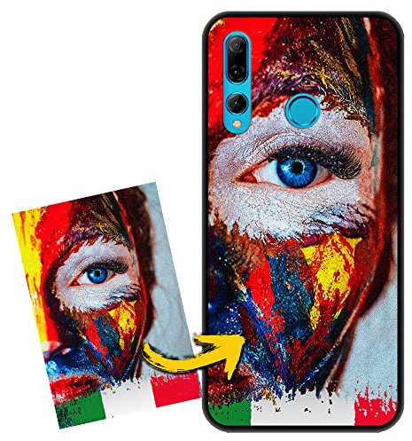FarmyGadget Cover Personalizzata per Huawei P Smart Plus 2019, TPU Nero Morbida, Custodia Personalizzabile con Foto, Immagine, Testo, Loghi
