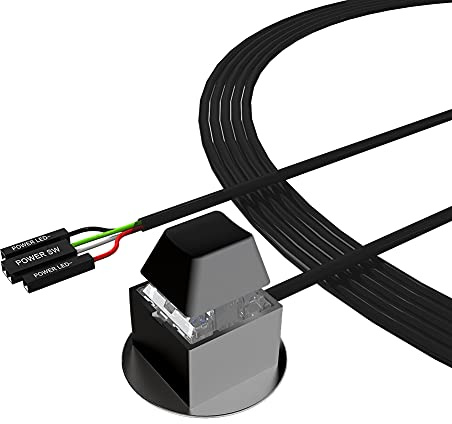 DKE Desktop Computer Power Switch Power Supply Control Adapter Cable 2M External PC Power Button ATX Desktop Computer Case Motherboard Switch On Off Power SW Cables, Black