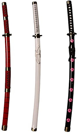 Skyward Blade Holzschwert Roronoa Zoro Katana, Anime Original Textur Samurai Schwert, Kitetsu Katana für Cosplay Kollektion Dreiteiliger Anzug