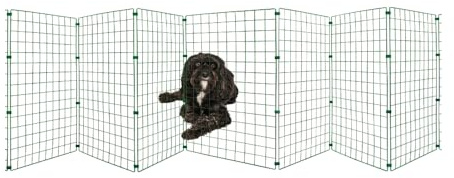Conka Pets – Outdoor Dog Fence – Low Level Wire Garden Barrier for Dogs and Pets – 75cm High – 5cm x 5cm Mesh Stops Dogs from Jumping – Portable & Lightweight - Covers 13 Foot/3.9 Metre Gap