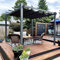 PURPLE LEAF Pergola Aluminium 3,65 x 3 m Tissu Teint en Fil, Pergolas pour Terrasse Extérieur, Pergola Jardin Extérieur Toit Coulissante, Pavillon de Jardin, Gris
