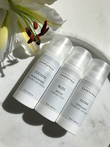 Carefulface Skincare The Bundle Exfoliant, Serum & Moisturiser for Radiant and Healthy Skin 50ml Bottle with Airless Pump