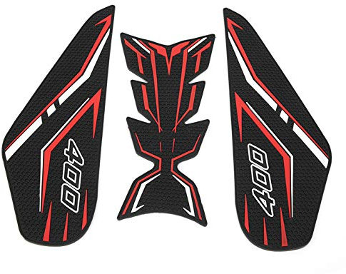 3Pcs Motorrad Gas Kraftstofftank Aufkleber Schutz Schutz Pad Fit für Kawasaki Z400 NINJA 400(rot)