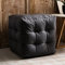 Leder Sitzhocker Fußstütze Hocker,Einfarbiges Sitzpouf Cube Sitzhocker Pouf,Modernen Couch Hocker Bequem Sitzhocker Für Wohnzimmer Schlafzimmer-Dunkelgrau 45x45x45cm(18x18x18inch)