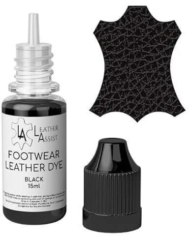 Leather Assist Tinte para zapatos de cuero negro, botas de cuero, pintura de zapatillas, Italia