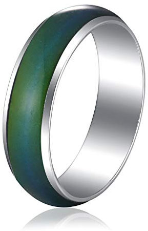 Unbekannt Mood Ring Emotion Feeling Hitzeempfindliches Farbwechsel Band ohne Ende Originalring Größe 16 mm Exquisite Ausführung