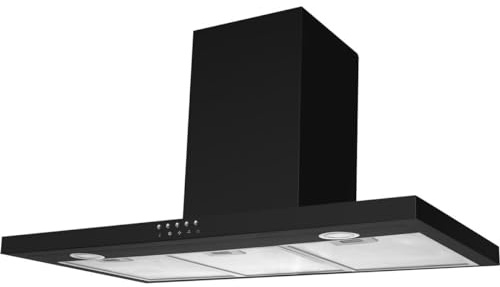 Amica KH 17804 S E EEK: A Kaminhaube, 90 cm breit, Ab-/Umluft, 628 m³h, 3 Stufen, schwarz matt