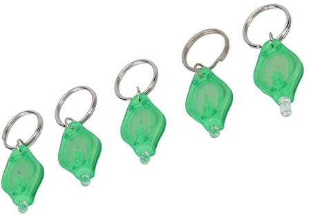 5 UNIDS Mini LED Llavero Linterna Llavero Portátil Linterna Dedo Lámpara Ultra Brillante para Joyas Detectando Partes Animando Novedad Juguetes Regalo (Luz Verde)