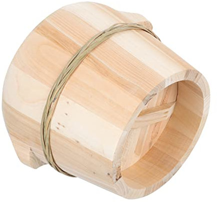 COLLBATH Vaporera De Arroz con Tapa Cubo De Madera para Cocinar Al Vapor Saludable y Duradero