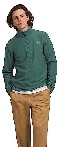 THE NORTH FACE Herren Textured Cap Rock Quarter Zip Pullover, Dark Sage Heather, Small, Dark Sage Heather, Small