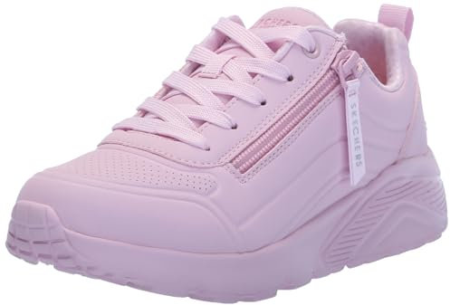 Skechers Unisex Kids Uno Lite Easy Zip Trainers, Light Pink Synthetic Trim, 1 UK