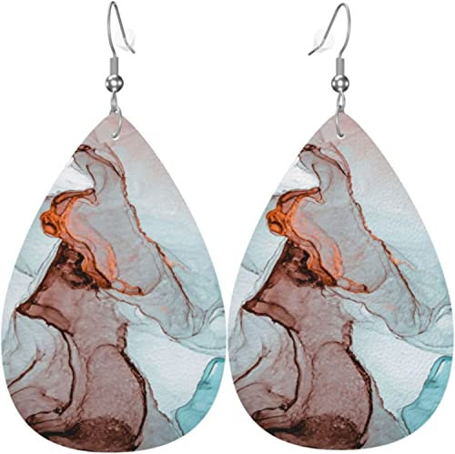 Ohrringe, Marmor Textur Marmor Textur Frauen Wasser Ohrringe Gedruckte Ohrringe Leder Leichte Ohrring Damen Für Geschenke Frauen Ornament
