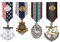 SUPERFINDINGS 4 Stile Militärhelden Medaillen Halloween Kostüm Militärschild Abzeichen Medaille Retro Pferd Geometrisch Alloyl Medaille Brosche Anstecknadeln Vintage Anker Abzeichen