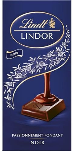 Lindt - Lindor Noir - Confiserie de Chocolat fondant haut de gamme en sachet refermable de 150g, idéal pour les amoureux de chocolat. - Le Lot De 4
