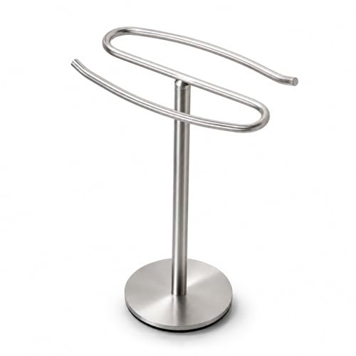 Porte-Serviettes autoportant, en Nickel brossé SUS304, Tour avec Barre pour Salle de Bain, Cuisine, Coiffeuse, comptoir, Noir Mat