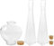 HOMSFOU Einheits-Sandzeremonie-Set Für Hochzeit Dekorative Vase Mit Korkdeckel 3-Teilige Herzförmige Wunschflasche Desktop-Hydrokultur-Pflanzenvase Sandkunst-Flaschen Nachrichtenflasche