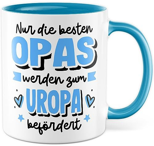 Tasse werdende Uropa Geburt Geschenk, Nur die besten Opas werden zum Uropa befördert Geschenkidee Kaffeetasse mit Spruch Kaffee-Becher Urenkel Urenkelin zukünftiger Uropa (Uropa)