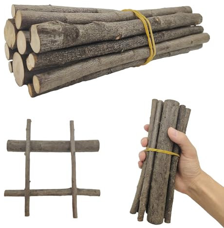 14 Piezas Piezas de Adorno a Granel de Palos de Madera Varillas de Bambú para Manualidades Palos de madera secos accesorios de fotos Palos de Madera Redondos Natural sin Terminar Para el bricolaje
