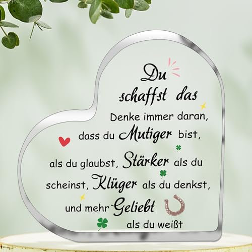 OkiyiD Motivationsgeschenke für Frauen, Beste Freundin Geburtstagsgeschenke, Freundschaft inspirierende Geschenke für Bestie Schwester Kollegen, Acryl-Kristall Haus Büro Schreibtisch Dekor