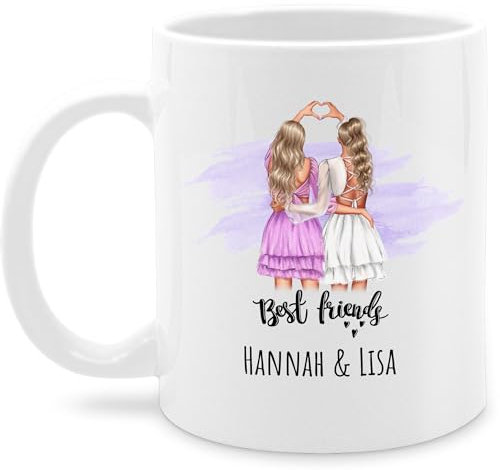 Tasse Tassen 325ml - Best Friends Geschenke Freundinnen Name I Weihnachten Beste Freundin Geschenk I BFF I Besties - 325 ml - Weiß - 2 freundschaftsgeschenke partner friend cup für eine gute