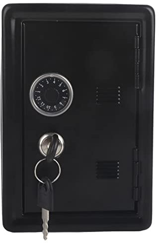 Gsycle Metal Piggy Bank for Kids, Electronic Unbreakable Metal Money Bank for Cash Saving Kid Safe Piggy Bank Code Lock with Password and 2 Keys for Boys Girls(Black)