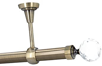 HDTL Gardinenstange Vorhangstange 25mm 1-läufig Deckenmontage Messing Antik 280 cm Pelagia