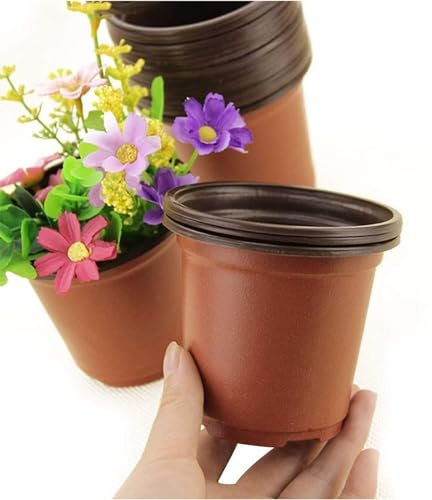 Chukamalilayi Lot de 20 pots de fleurs en plastique de 9 cm, durables et réutilisables, pour plantes grasses, légumes, fruits, semis, boutures, transplantation