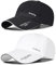 AYPOW 2 Pcs Baseball Cap Herren Damen, Schnelltrocknend Basecap Running Cap mit Reflektierende Krempe Unisex, Leichte Schildmütze Verstellbar Draußen Kappen Sonnenhut Golff Tennis Cappy Sommer Caps
