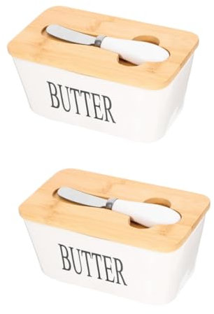 Garneck 2 Sets Käse Butter Box Butterdose Käsebehälter Butter Aufbewahrungshalter Butterhalter Milchkännchen Butter Schneidbehälter Käsebehälter Butter Aufbewahrungsboxen