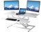 ERGOMAKER Steh-Sitz Schreibtischaufsatz Höhenverstellbar, Stehpult Aufsatz Schreibtisch 106 X 40CM Desktop Erhöhung mit Tastaturablage Für Zwei Monitore,Weiß