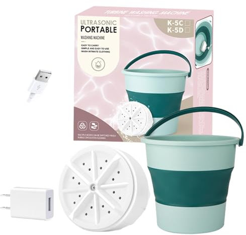 Lavatrice Minii - Lavatrice portatile da 10 litri, lavatrice per biancheria intima alimentata tramite USB | Lavanderia per piccoli appartamenti con pulizia ad ultrasuoni, lavatrice pieghevole per dorm