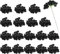 sourcing map Künstliche Hortensien, künstliche Hortensien, künstliche Seidenblumenköpfe mit künstlichen Stielen für Heimdekoration, Büro, Hochzeit, Blumenstrauß, Hotel, Tafelaufsatz, Party, Schwarz,