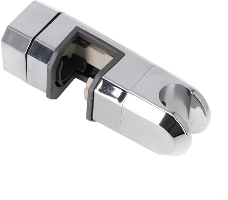 Support de pommeau de douche chromé avec support réglable, compatible avec barres coulissantes de 15 mm et 30 mm (argenté)