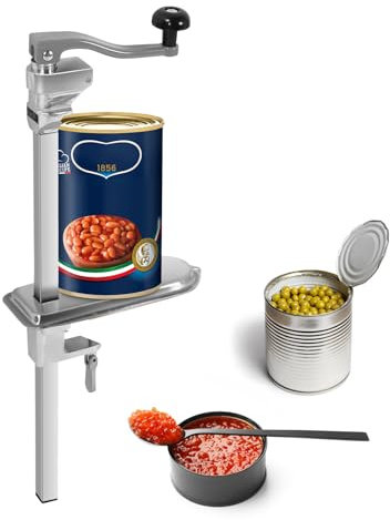 Manual Can Opener Ideal for Commercial Use Heavy Duty Stainless Steel Table Can Opener for Hotel Restaurant, Adjustable Commercial Can Opener Handles Up to 10 Inch Cans