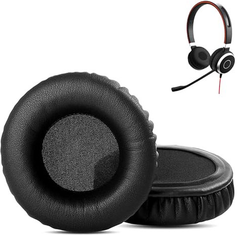 HAIZEEN Almohadillas Compatibles con Jabra HSC016 HSC017 HSC018W HSC012 Auriculares Almohadillas de Repuesto (Cuero de Proteína/Espuma Viscoelástica)
