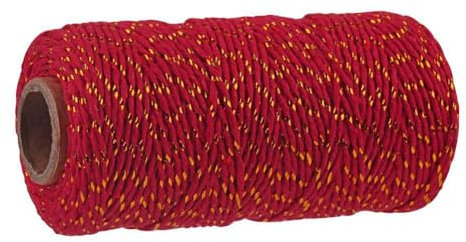 Spago di cotone, 2 mm x 100 m, per cucina, cottura, macelleria, artigianato fai da te, confezionamento, giardinaggio (rosso)