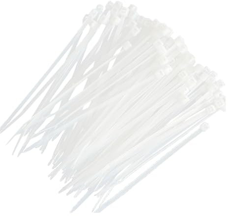 HLJMRD 100PCS Strong Cable Ties Clear, 8.8mmx500mm Self-Locking Zip Ties for Binding and Cord Management, Wire Ties, White Cable Ties Heavy Duty