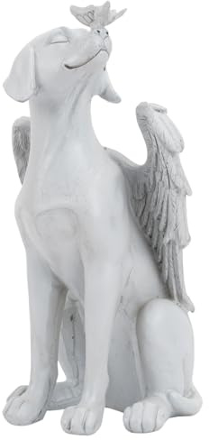 Duronge hundar ängel minnesstaty, änglar hundfigurer, minneshundstaty, hundar minnessten med vingar, trädgårdsdekoration polyresin-ängelfigurer staty, hundar änglar minnesmärke för trädgård gravstenar