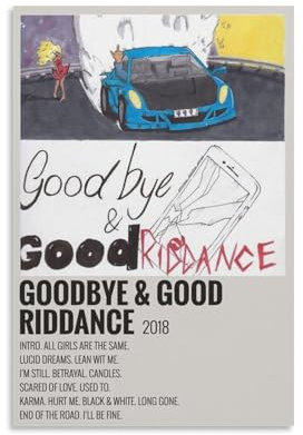 Goodbye & Good Riddance Juice Wrld AlbumPoster, Album, Sänger, Leinwand, Poster, beliebte Retro-Kunst, abstrakte Kunst, Zimmer, Wohnzimmer, Schlafzimmer, Dekoration, Geschenk, Poster, 30 x 45 cm,